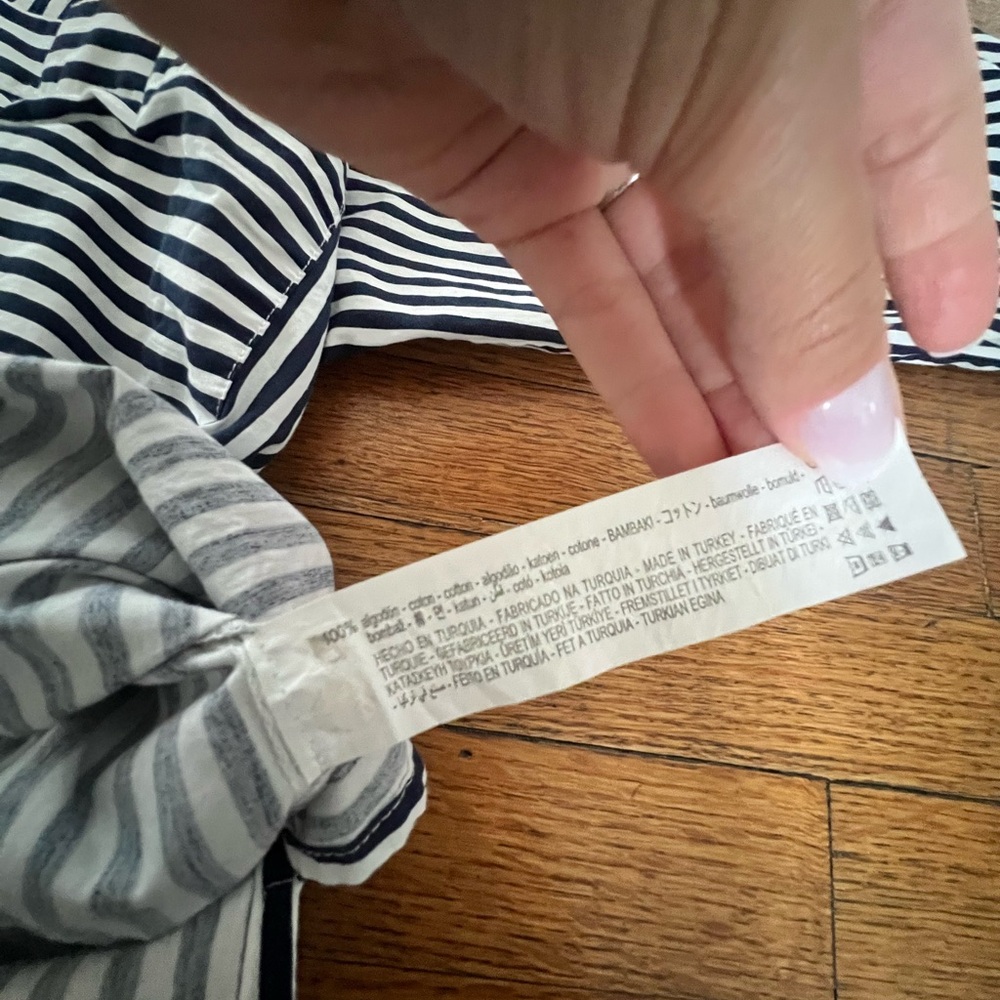 Zara bobbin Striped Button-Up Shirt in Navy and White - Picture 5 of 6